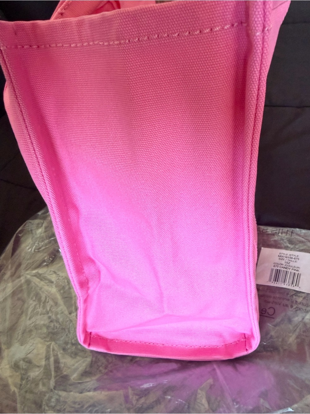 Marc Jacobs Pink Large Canvas Tote Bag with Logo - Picture 6 of 7